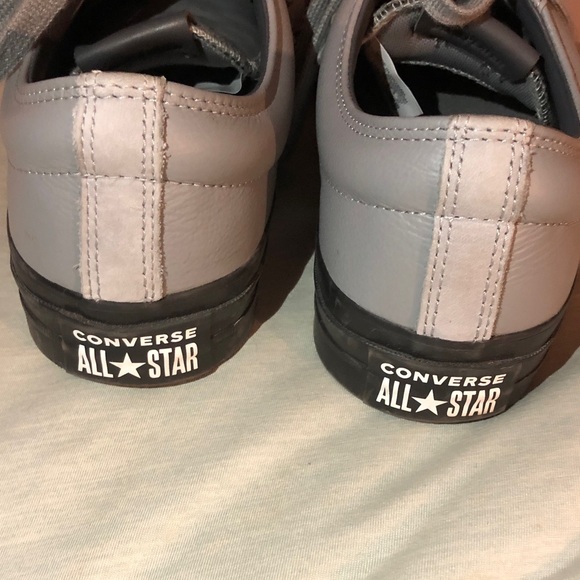 Gray and Black Converse Star Player 76 Leather Sneakers - Picture 6 of 16